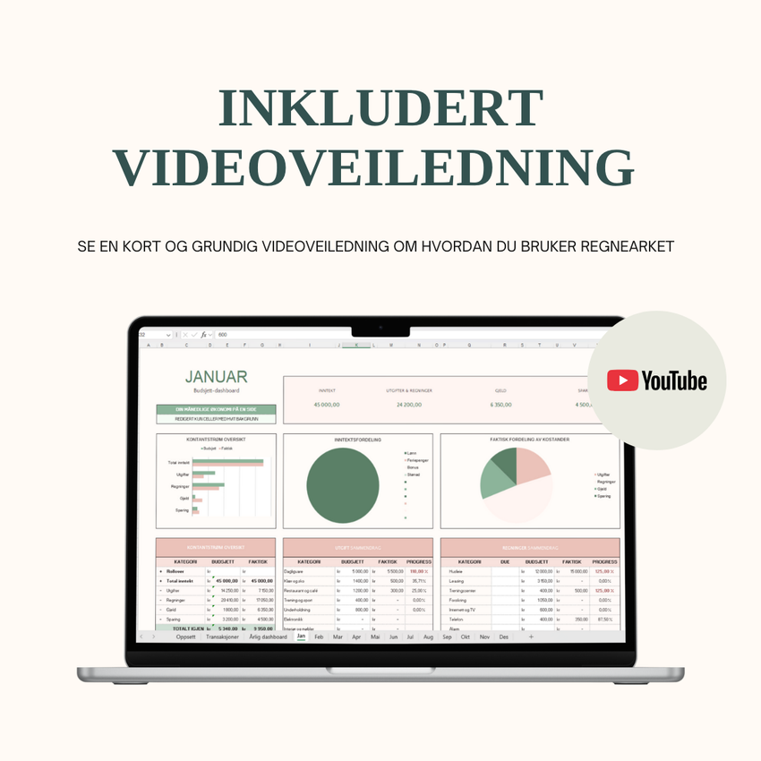 SmartBudsjett Google Sheets – produktbilde 5