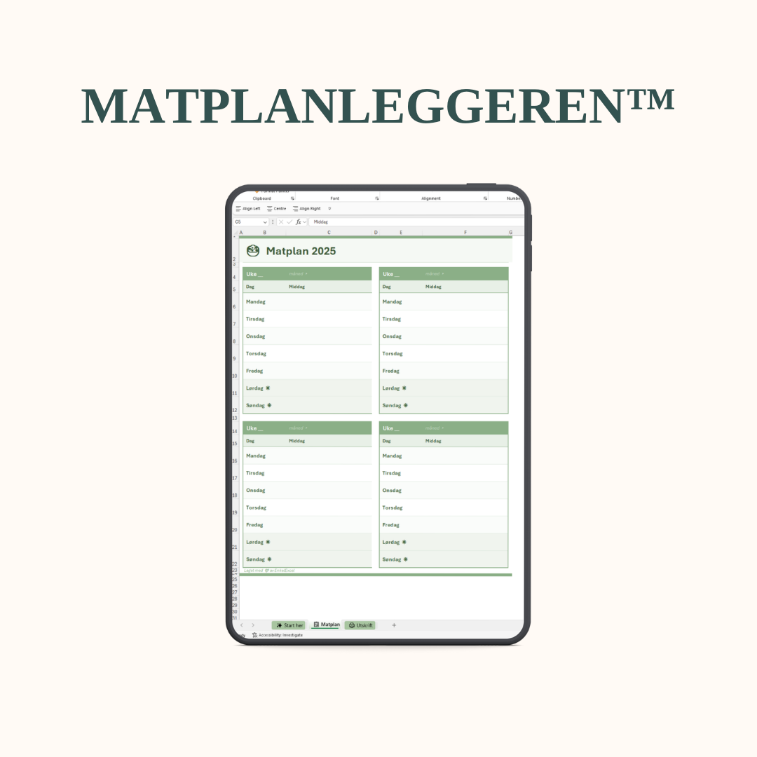 Matplan 2025 – Planlegg hele året enkelt og effektivt!